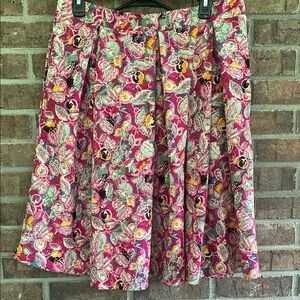 LuLaRoe Pink and Red Knee-Length A-Line Skirt